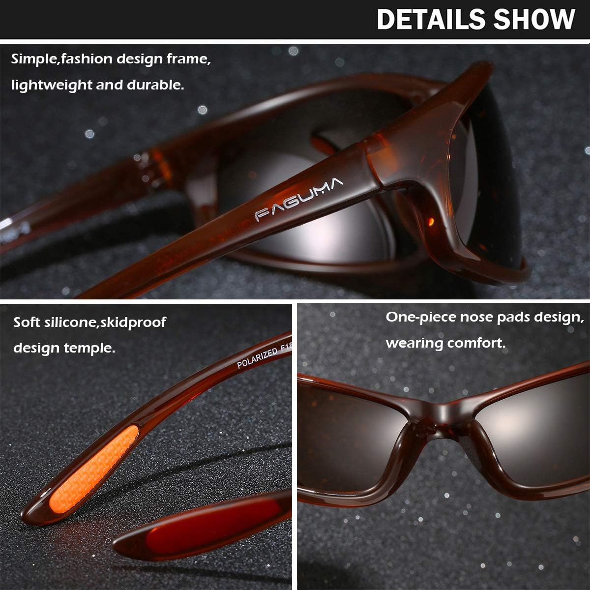 FAGUMA Polarized Sports Sunglasses For Men UV400 Protection