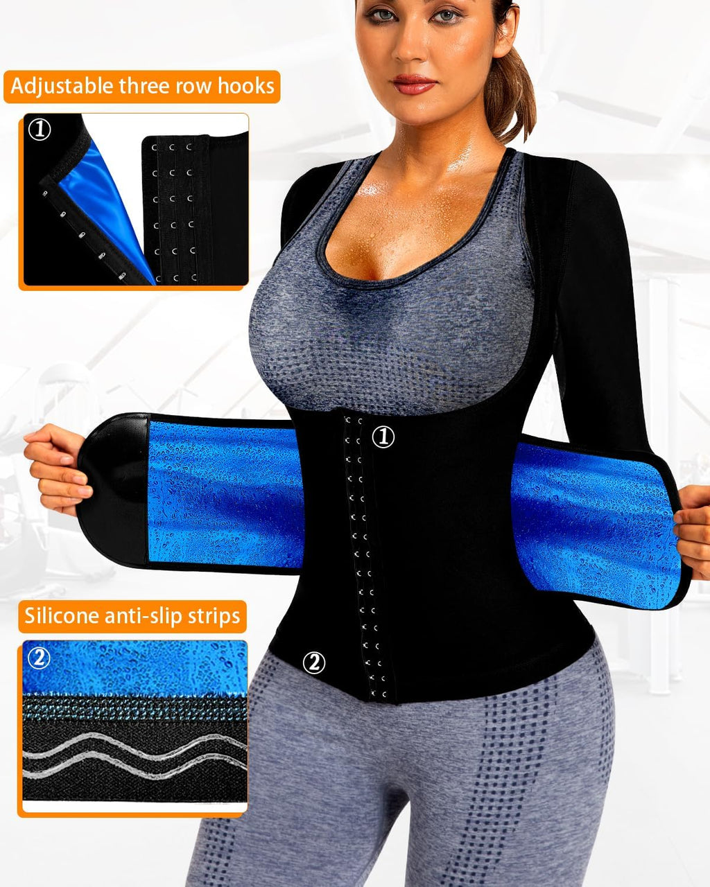 Sauna Suit for Women Sweat Shirt Heat Trapping Tank Top Workout