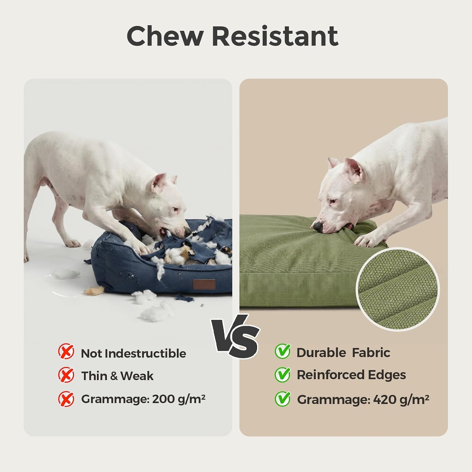 Sytopia 36 Inch Indestructible Dog Bed for Aggressive Chewers, Chew Proof Durable Outdoor Canvas Pet Crate Mat with Waterproof Washable Removable Cover, Indoor Patio Pet Pad for Crate, Green