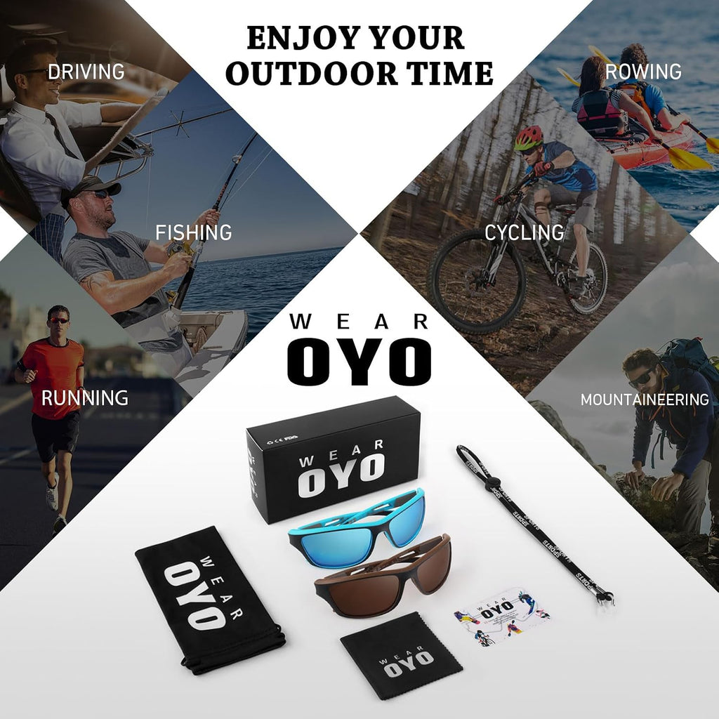 WEAROYO Polarized Sports Sunglasses Men Womens Fishing Running UV400