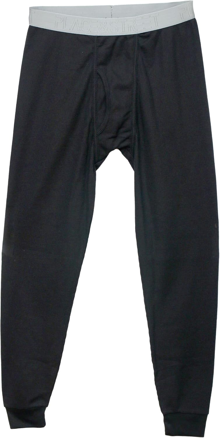 Thermal Underwear Pants for Men Long Johns Cotton Blend Base Layer Waffle Knit Bottoms Classic Cold Weather