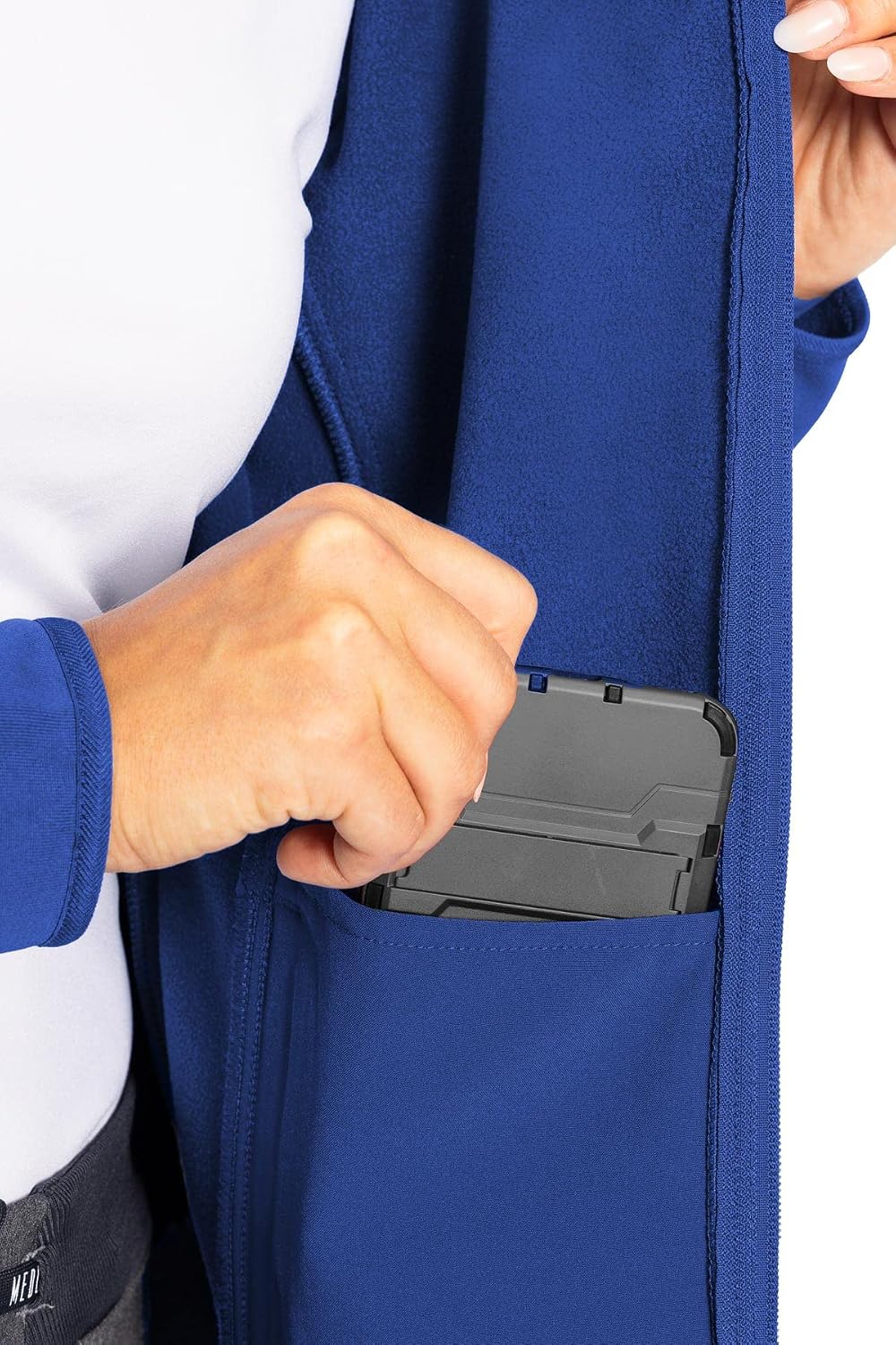Med Couture Layers Performance Fleece Scrub Jacket for Women