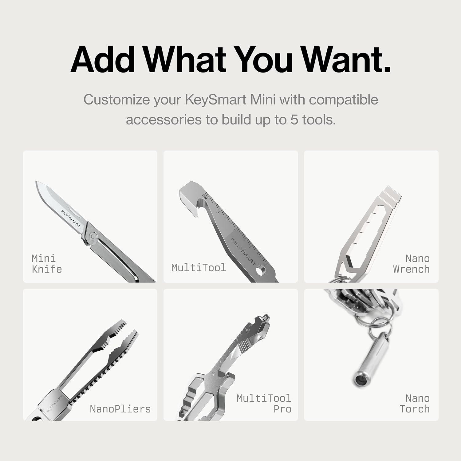KeySmart Mini - Keychain Key Holder - Compact Key Organizer for Key Chain, Clutter-Free Minimalist Compact EDC Key Chains