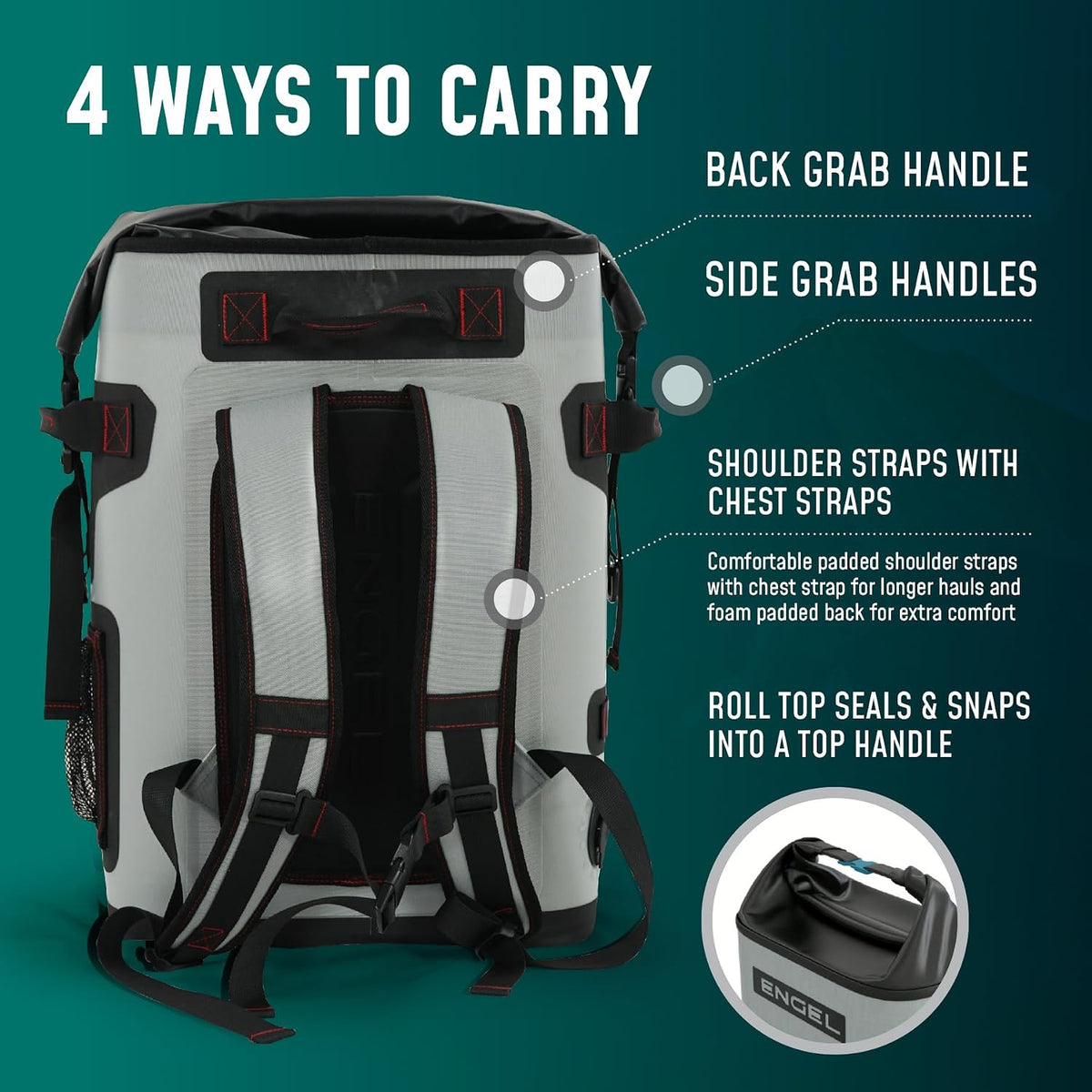 Engel BP25 25 Quart Roll-Top High Performance Backpack Cooler