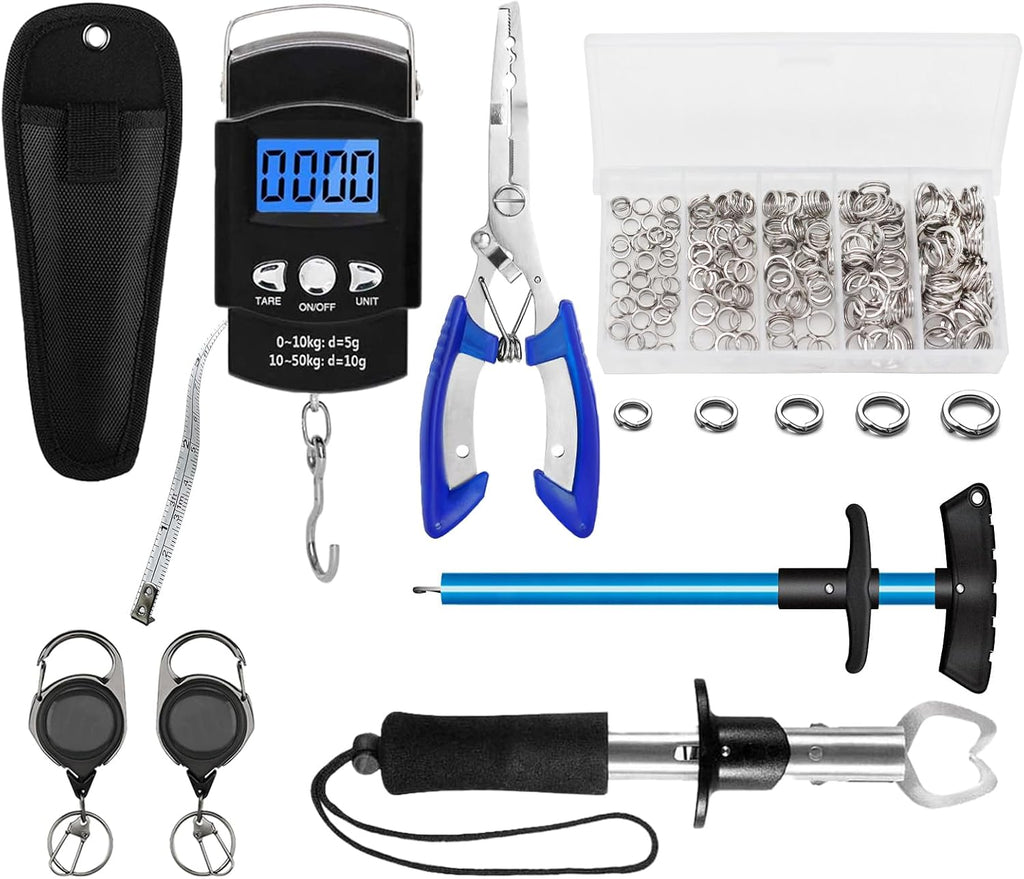XBLACK Fishing Tool Kit Fishing Pliers Fish Gripper Fishing Scale Fish Grip Tools Set Saltwater Resistant Fishing Gear