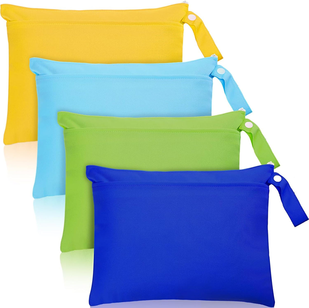Shappy 4 Pieces Wet Dry Bag for Baby Cloth Diapers Wet Diaper Bag Washable Travel Bags Reusable with 2 Pockets for Pool Yoga Gym Travel Beach Swimwear Clothes(Green& Black)