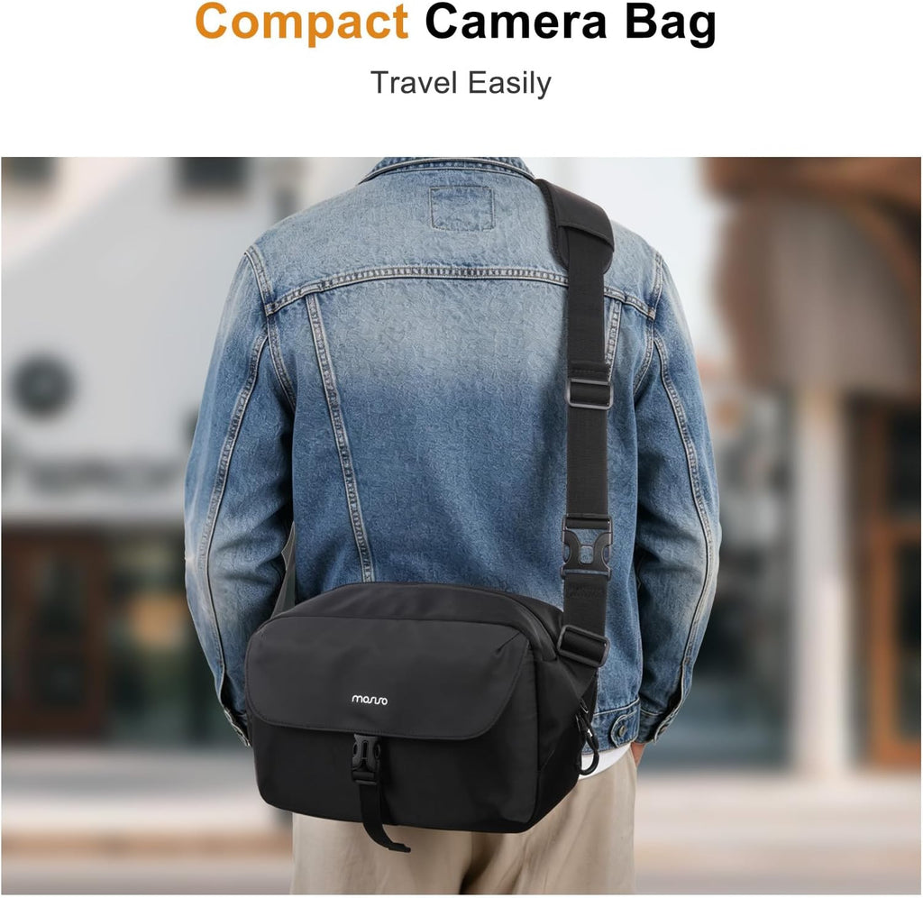 MOSISO Camera Bag Camera Photographers Bag, Shoulder Photography Bag, Black