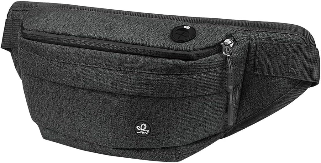 WATERFLY Fanny Pack Waist Bag: Large Crossbody Fannie Bum Belt Bag Hip Phanny Pack for Men Women Outdoor Sport Hiking Traveling Walking