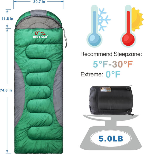 0 Degree Winter Sleeping Bags for Adults, Cold Weather Camping