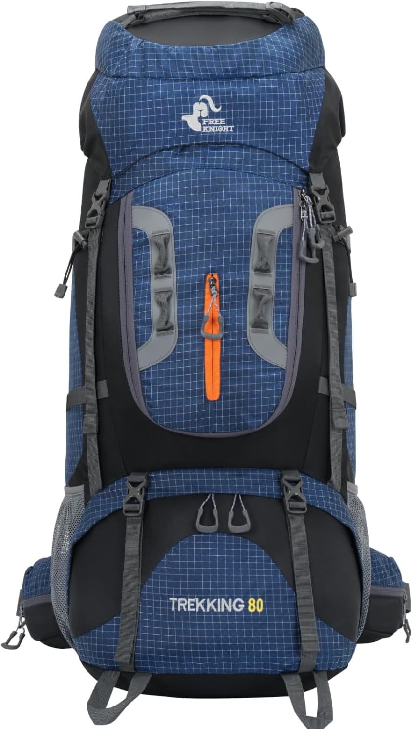 Bseash 80L Waterproof Hiking Camping Backpack with Rain Cover, Lightweight Outdoor Sport Travel Daypack for Climbing Touring