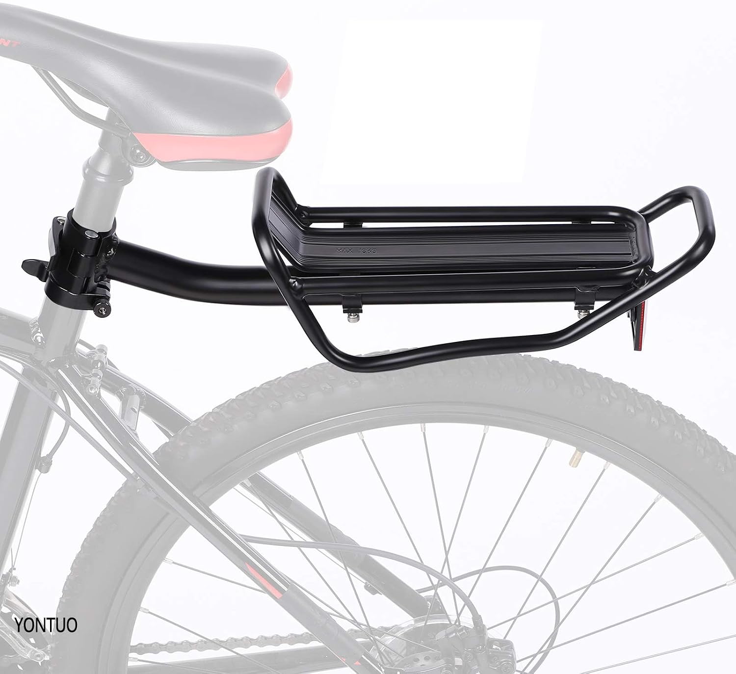 Rear Bike Rack with Quickly Release Camp,Retractable Aluminum Alloy Bicycle Cargo Rack,Thickened Frame and Main Tube for 26"-29" Frames Commuter Carrier,Max Weight 22lb,YONTUO