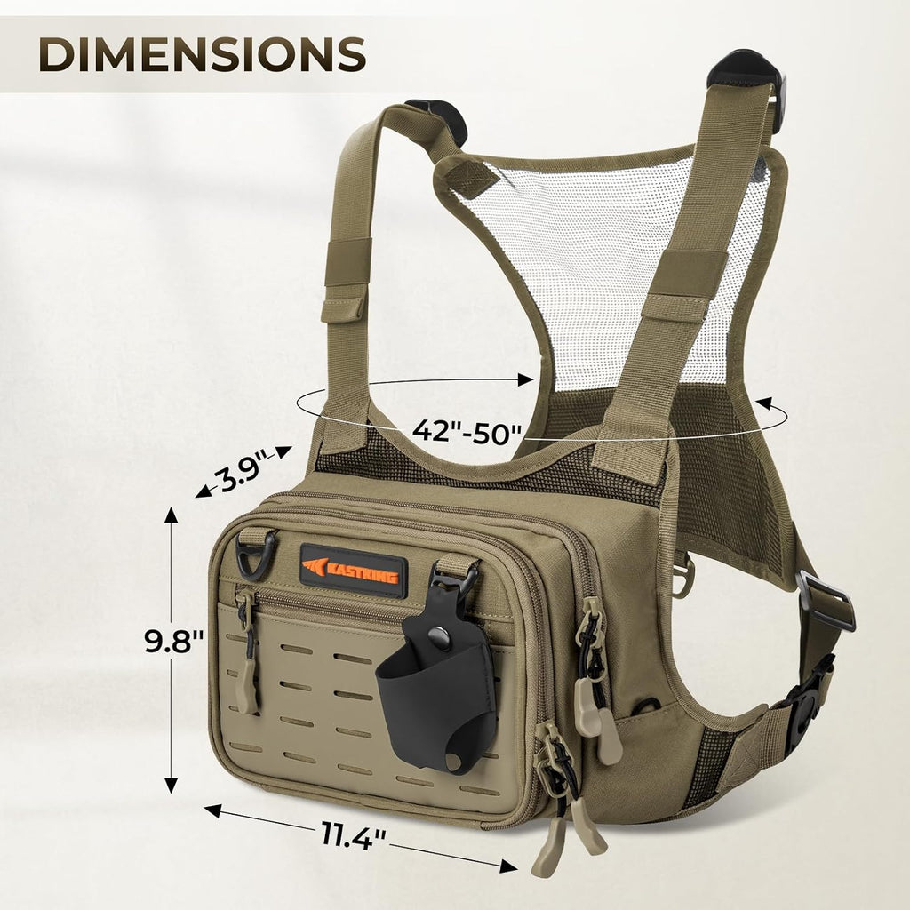 KastKing BaitBoss Water-Resistant Fishing Chest Pack; Fishing Bag for Men