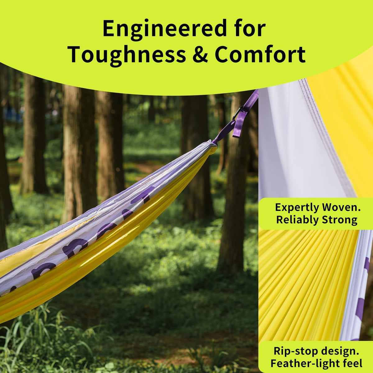 Morning Deer Double Camping Hammock with Tree Straps