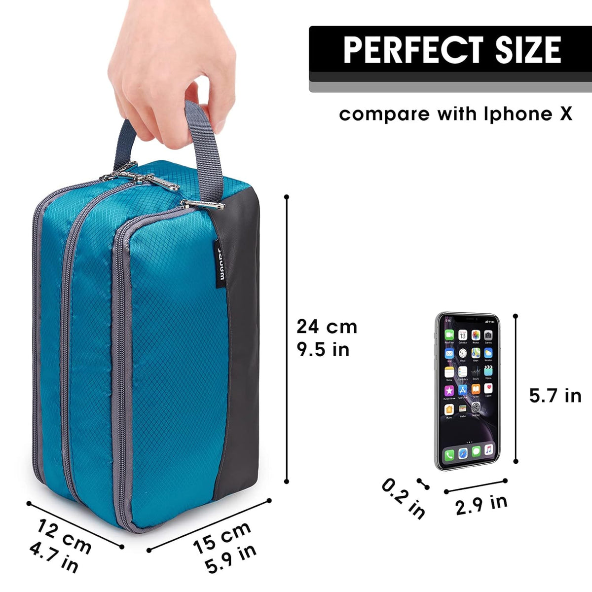 WANDF Travel Toiletry Bag for Men, Small Dopp Kit for Toiletries