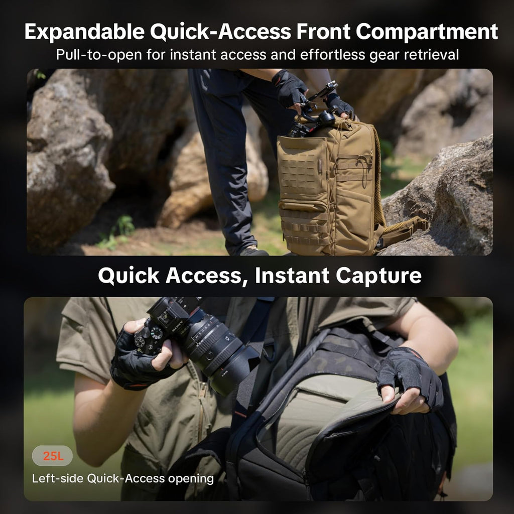 PGYTECH 25L Tactical Camera Backpack, OneMo TAC Camera Daypack Backpack