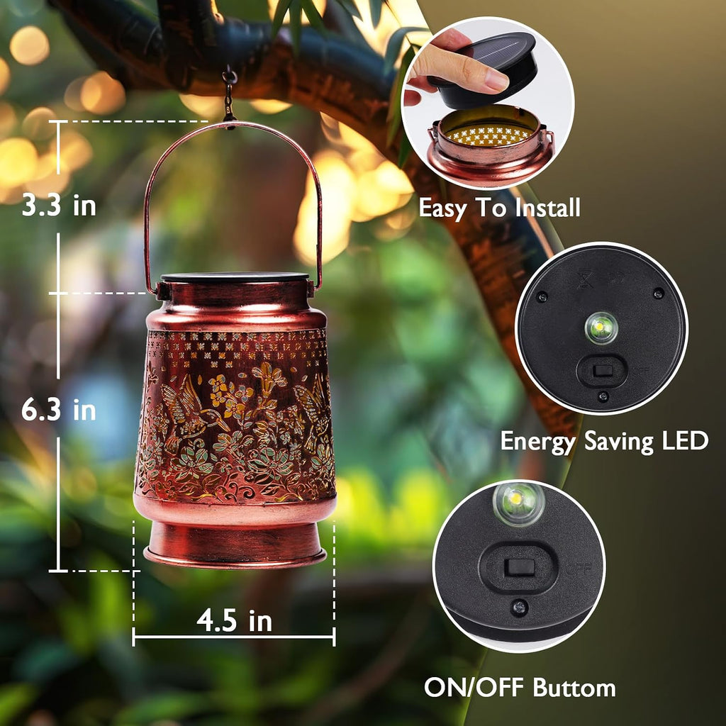 Homemory Gifts for Women, Solar Hummingbird Lanterns Outdoor Lights