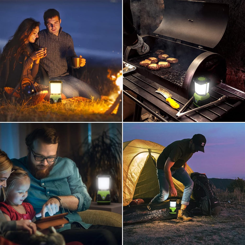 Lepro 1000LM Battery Powered LED Camping Lantern with 4 Light Modes, Green