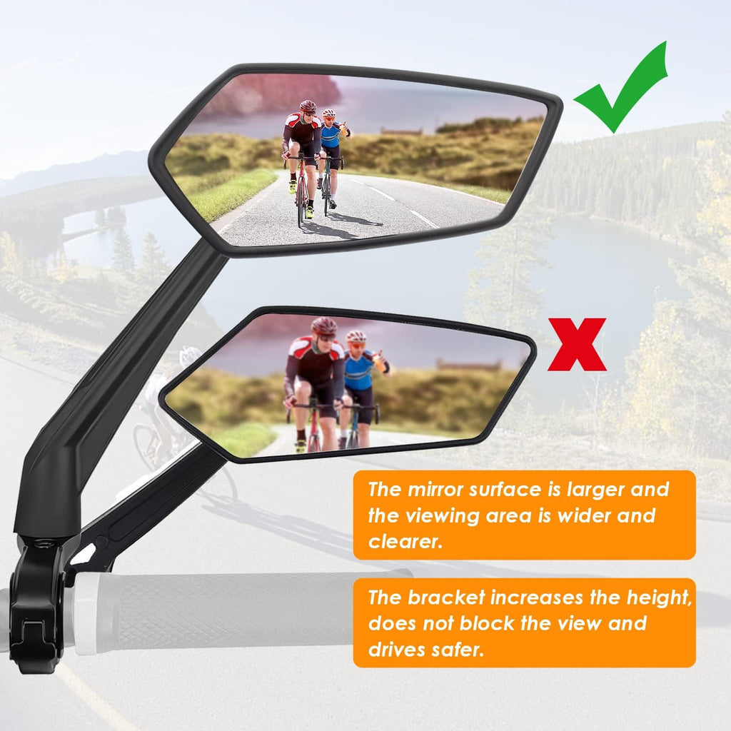 Arkham Bike Mirror for Handlebar Adjustable Bicycle Rear View Mirror 360 Rotatable, HD Glass Bicycle Mirror Shakeproof, Easy Installation,Wide View Angle, Essential Bike Tool for All Bicyclists,Right
