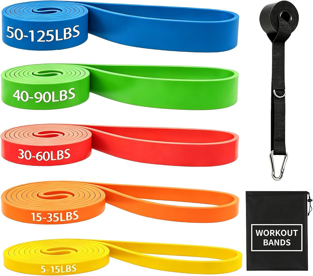 Resistance Bands for Working Out, 5-125LBS Pull Up Assist Bands Set