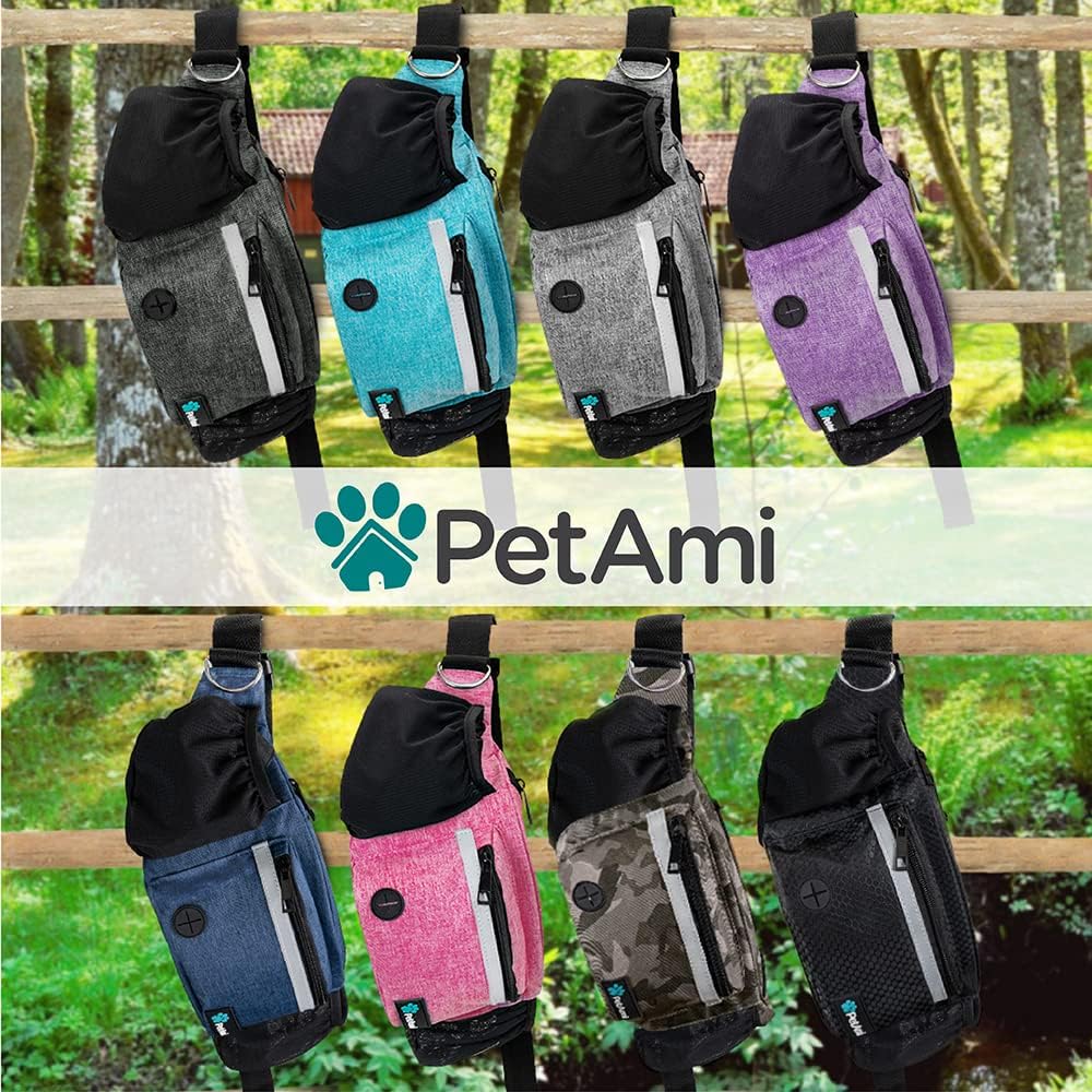 PetAmi Dog Fanny Pack, Treat Pouch for Dog Walking Training, Camo Black