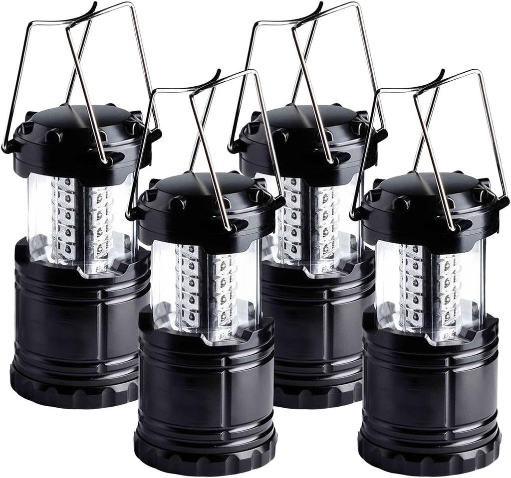 KPKJOO Lantern Collapsible Camping Light, Battery Operated Lanterns LED Super Bright for Power Outages Indoor Emergency Outdoor Camping Hiking Kit (4, COB)
