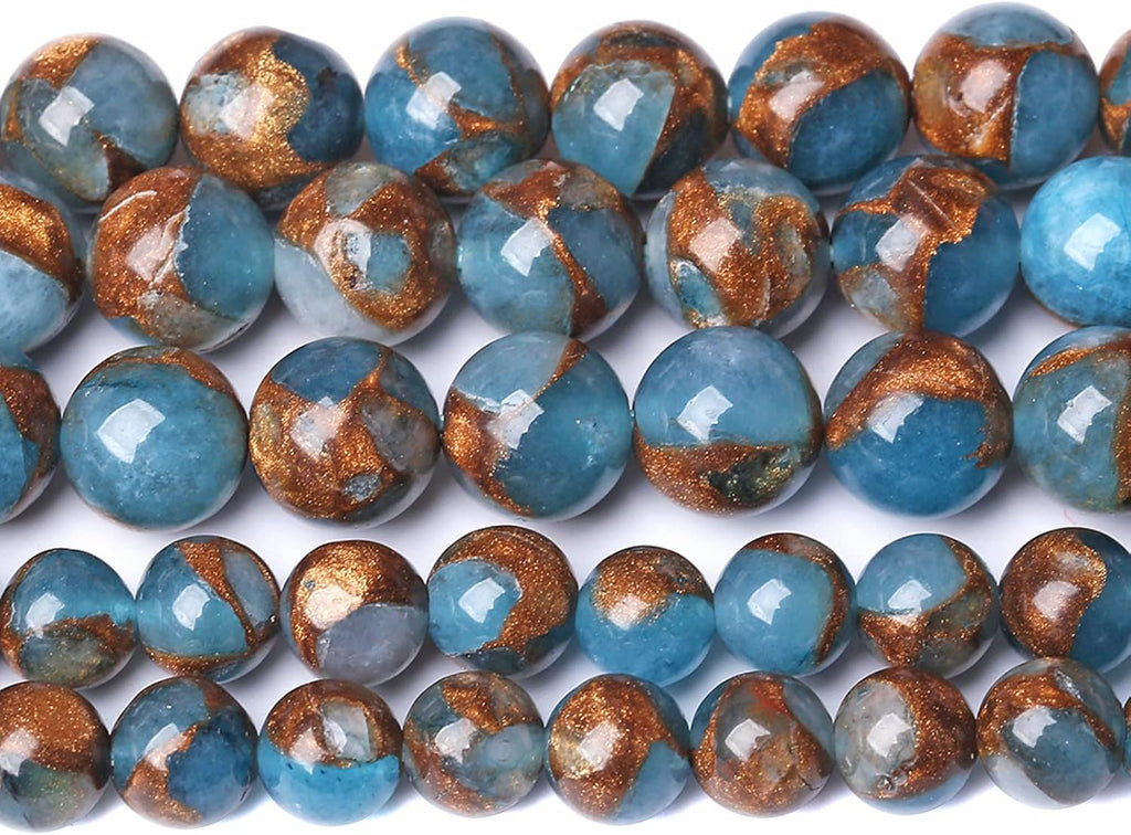 6mm 60pcs Lake Blue Cloisonne Craft Spacer Loose Beads for Jewelry Making DIY Bracelet