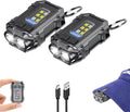 2Pack Rechargeable Keychain Flashlight with Hat Clip