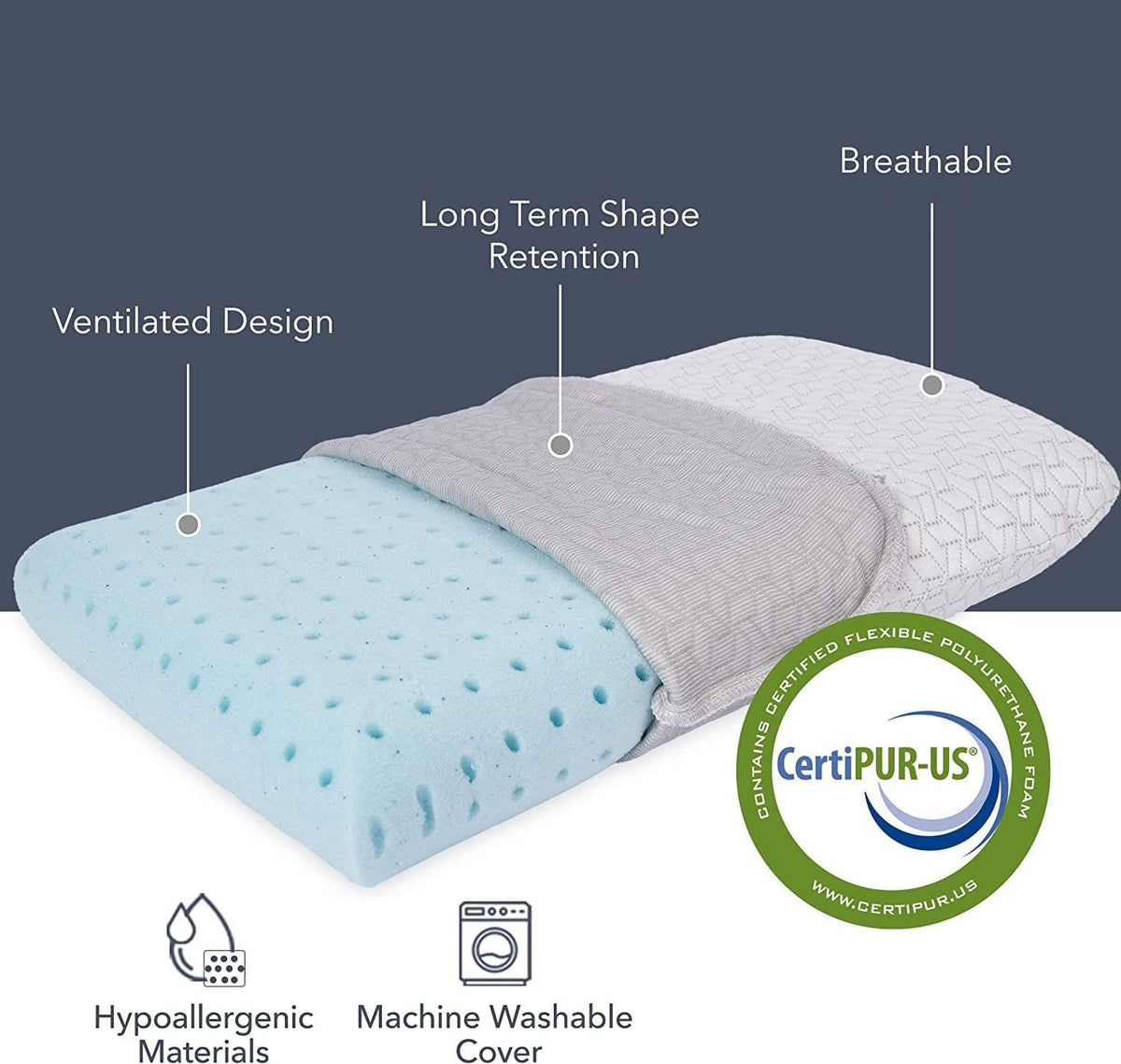Vaverto Camping Pillow - Backpacking Memory Foam Travel Pillow - Green