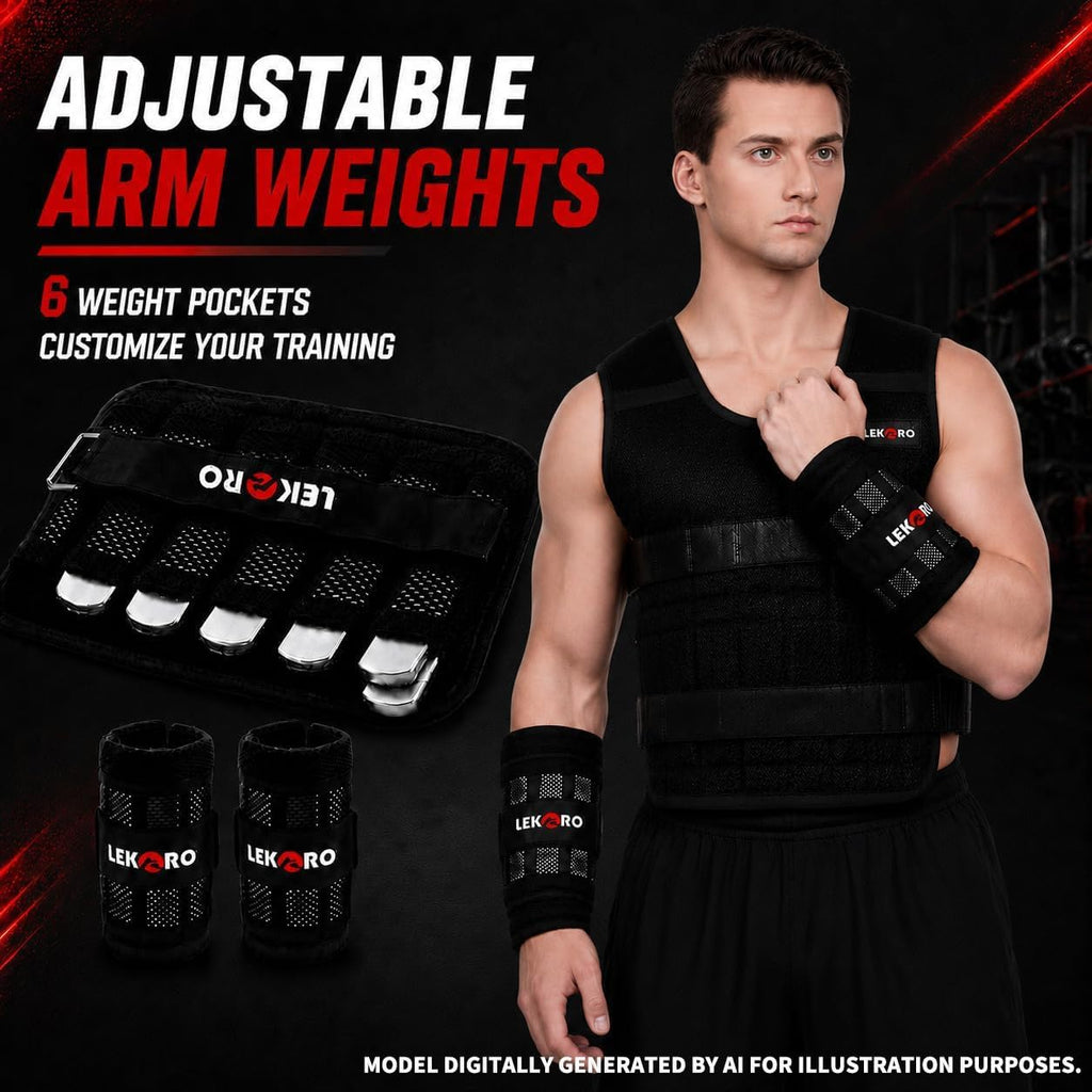 Weighted Vest Set 44LB for Men & Women, Adjustable Workout Weight Vest with Steel Plates, Weighted Training Vest with Wrist Weights and Ankle Weights for Strength Training, HIIT, Rucking & Cardio