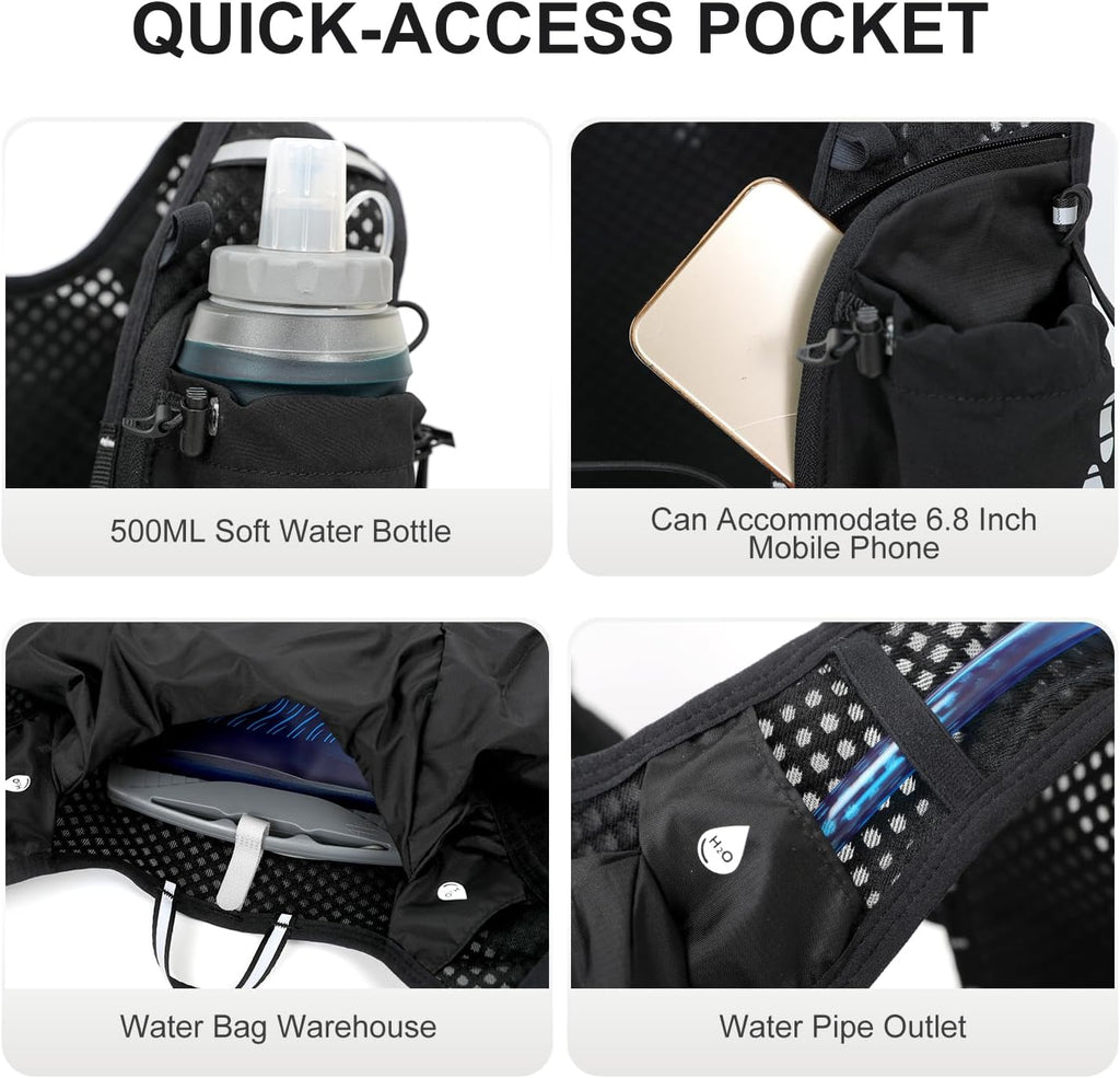 IX INOXTO Running Vest Hydration Backpack, Lightweight Running Backpack