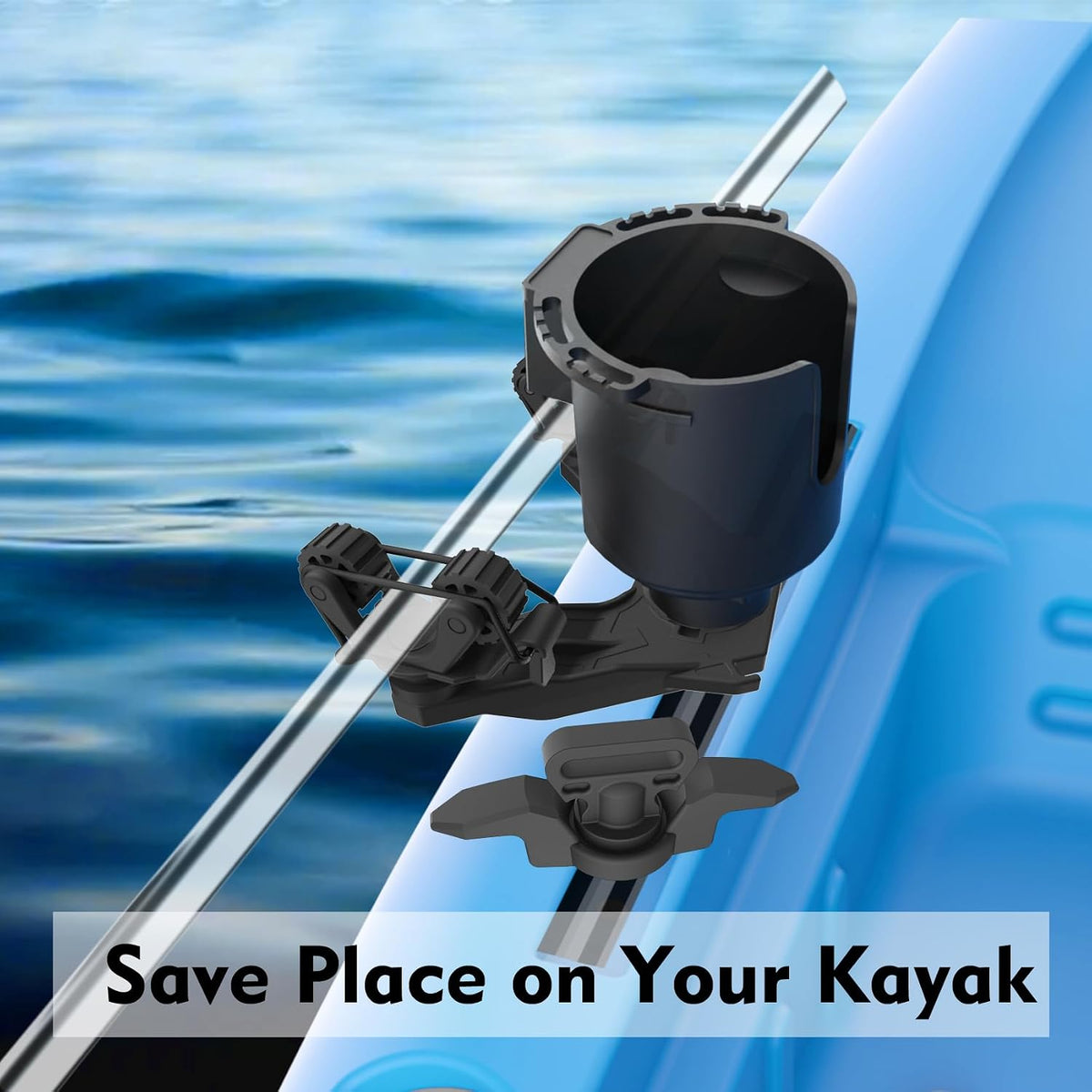 Multifunctional Kayak Paddle Holder, Space-Saving Kayak Paddle Holder, Offset Paddle Holder Kayak Track Mount, Kayak Rail Accessories for Fishing