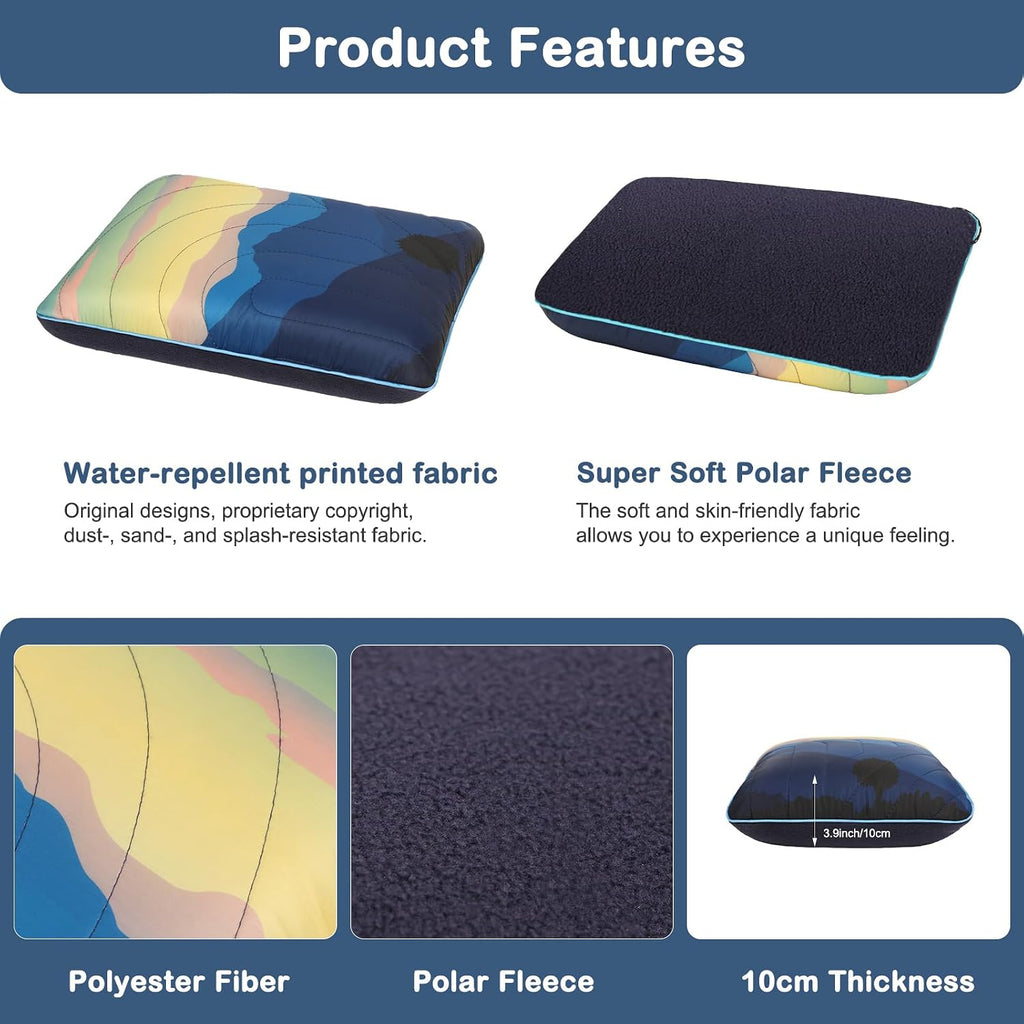 Camping Pillow Memory Foam Travel Pillow Packable Backpacking