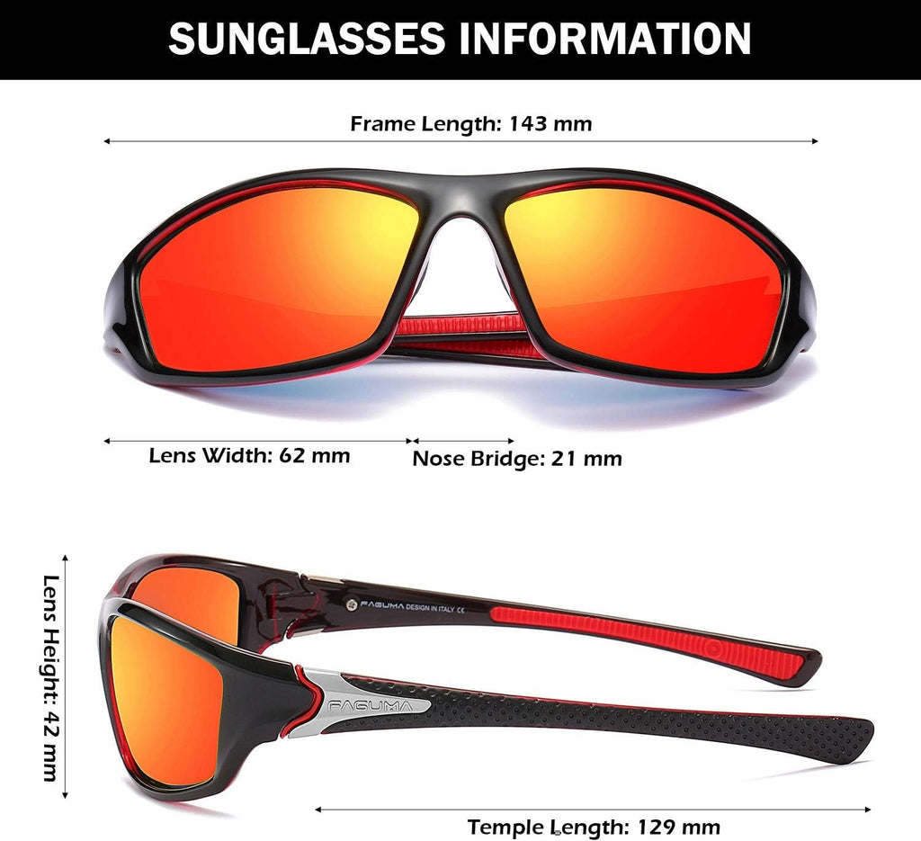 FAGUMA Sports Polarized Sunglasses For Men UV400 Protection