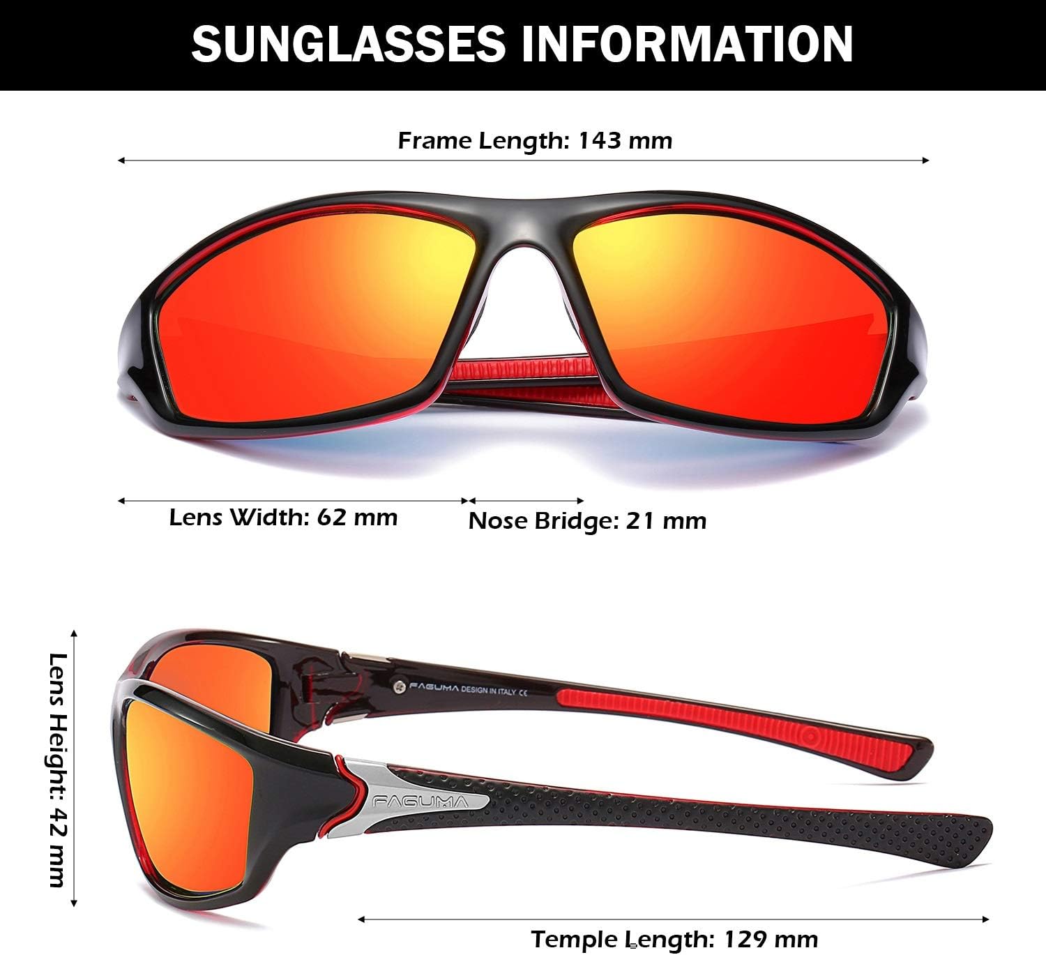 FAGUMA Sports Polarized Sunglasses For Men UV400 Protection