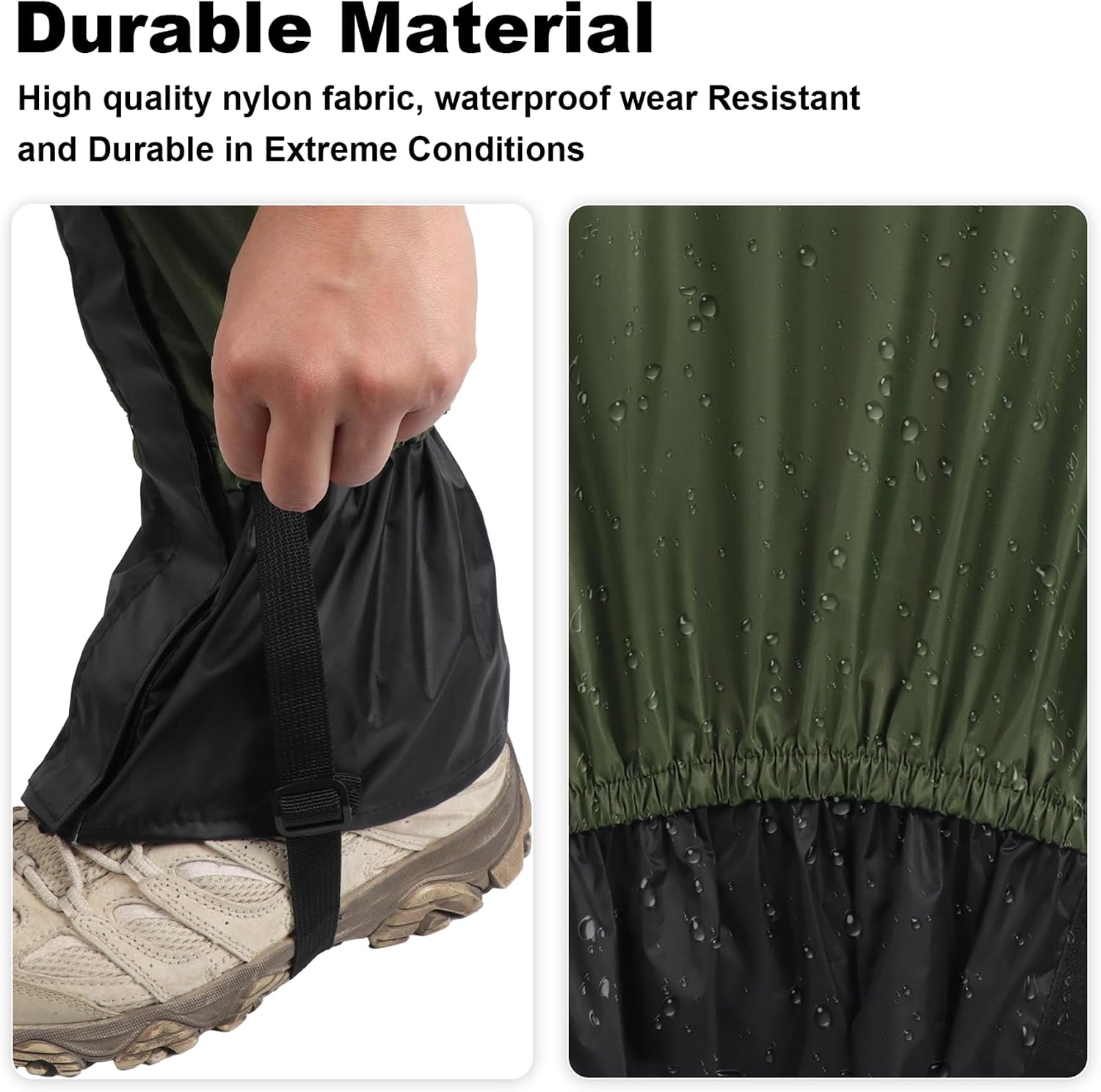 2 PCS Garden Trimming Leg Chaps, Waterproof Lawn Care Leg Gaiters, Adjustable Leg Gaiters, Weed Eating Leg Protectors for Women Men, Leg Guards for Garden Farm Working Hiking Climbing Hunting (Green)