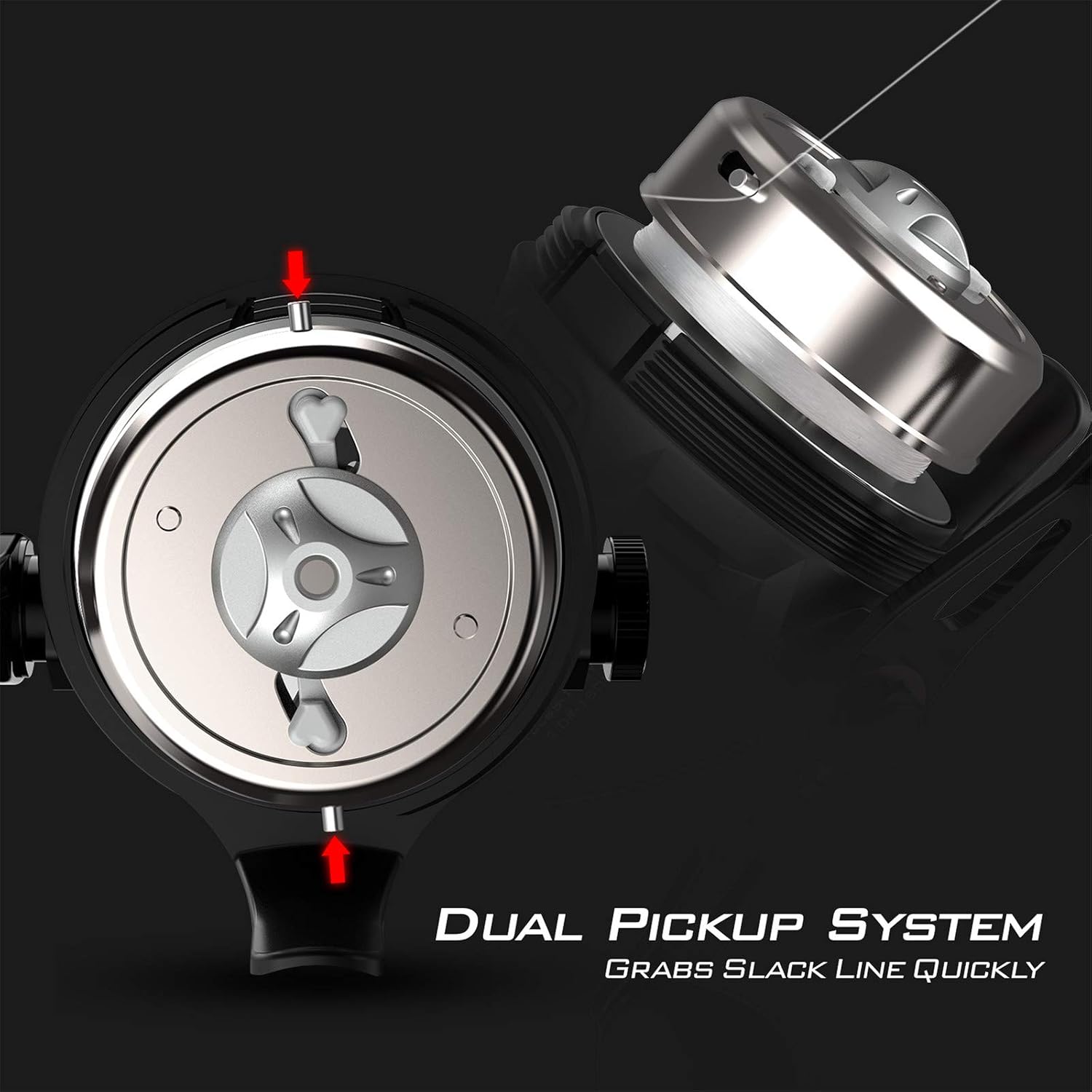 KastKing Brutus Spincast Fishing Reel, Reversible Handle, Easy Push-Button