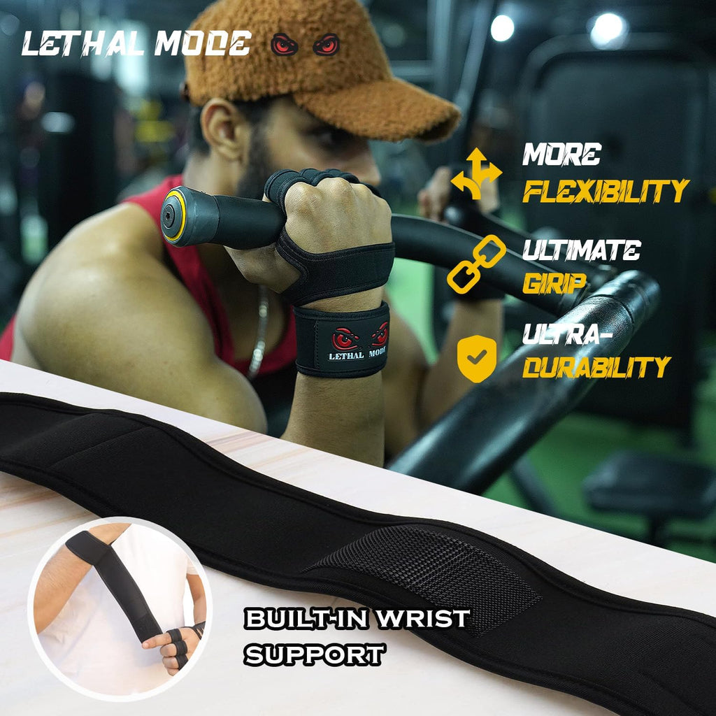Workout Gloves for Men & Women – Fingerless Weight Lifting Gloves with Wrist Support for Gym, Crossfit, and Exercise – Durable Grip for Weightlifting
