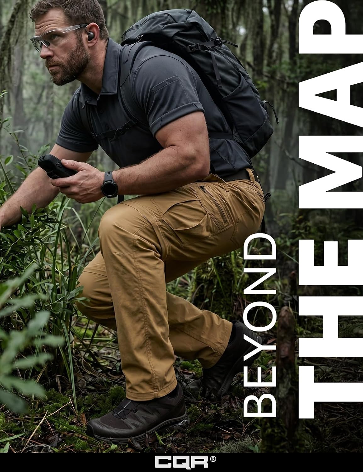CQR Men's Convertible Cargo Tactical Pants, Water Resistant Outdoor Hiking Pants, Zip Off Lightweight Stretch Work Pants