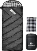 ShinHye 0 Degree Sleeping Bag for Adults - Cotton Flannel 4 Season Cold Weather Winter, XXL Big and Tall Camping Sleeping Bag with Compression Sack