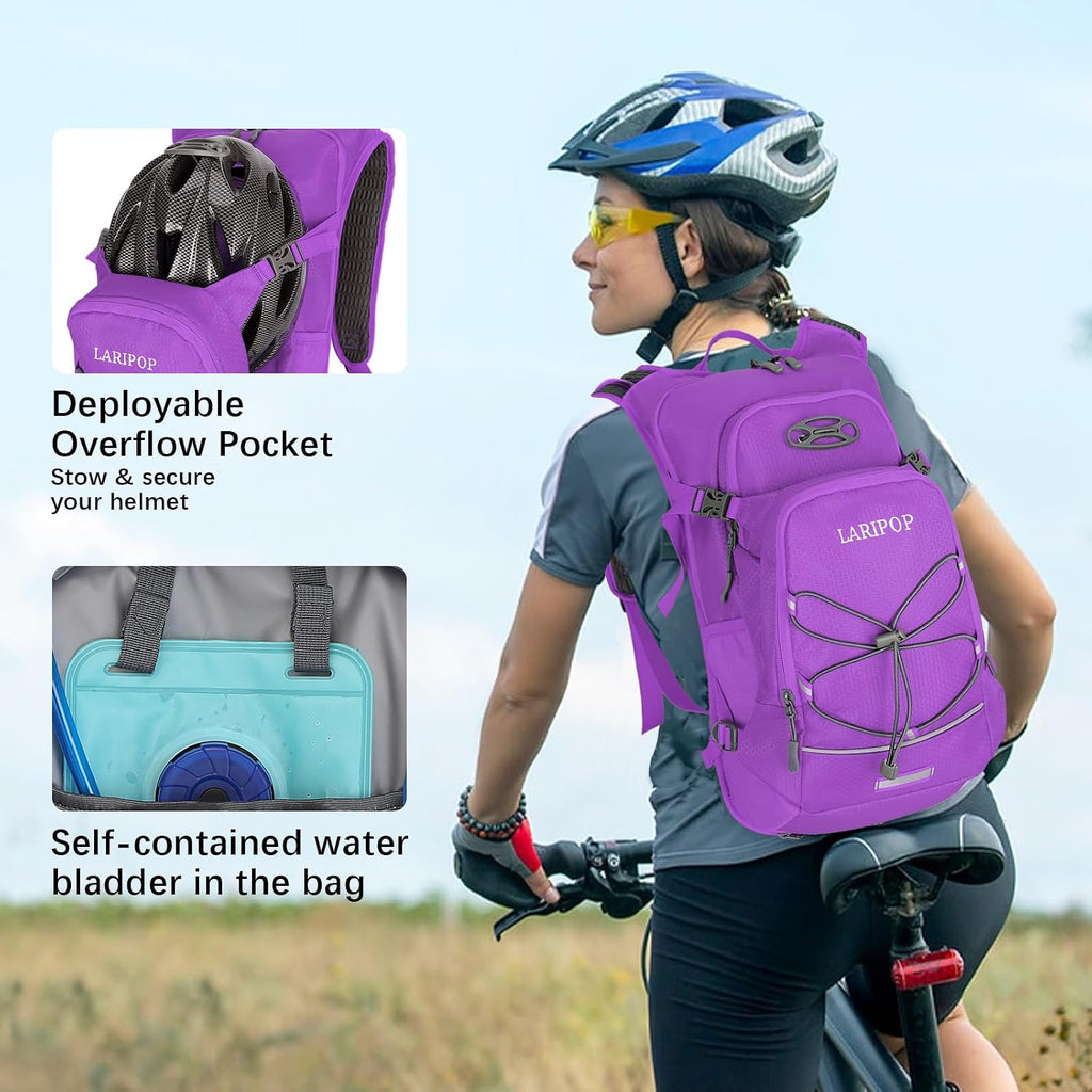 LARIPOP 18L Hydration Backpack with 2L Leak-Proof Water Bladder for Hiking Cycling Running Men Women