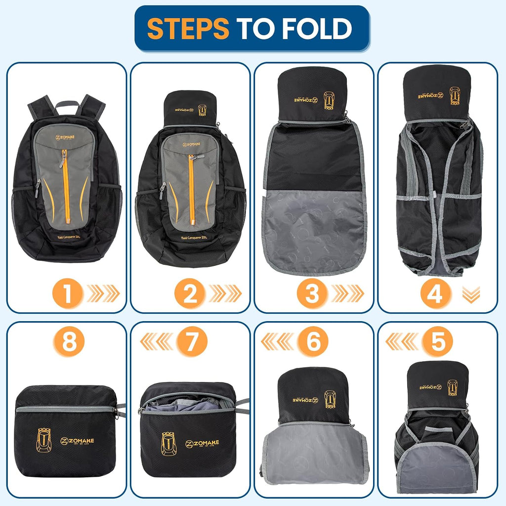 ZOMAKE Lightweight Packable Backpack 25L, Foldable Hiking Daypack