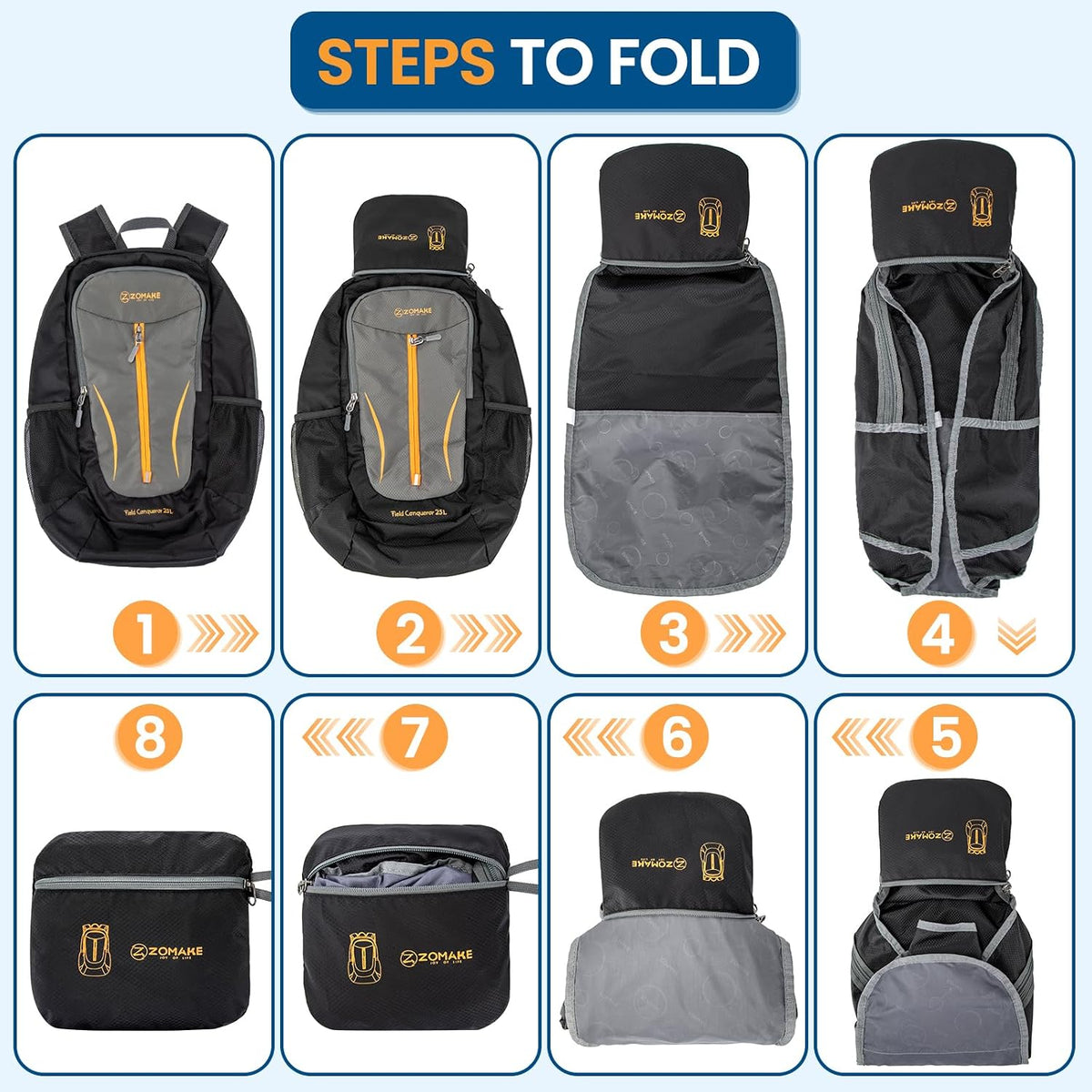 ZOMAKE Lightweight Packable Backpack 25L, Foldable Hiking Daypack