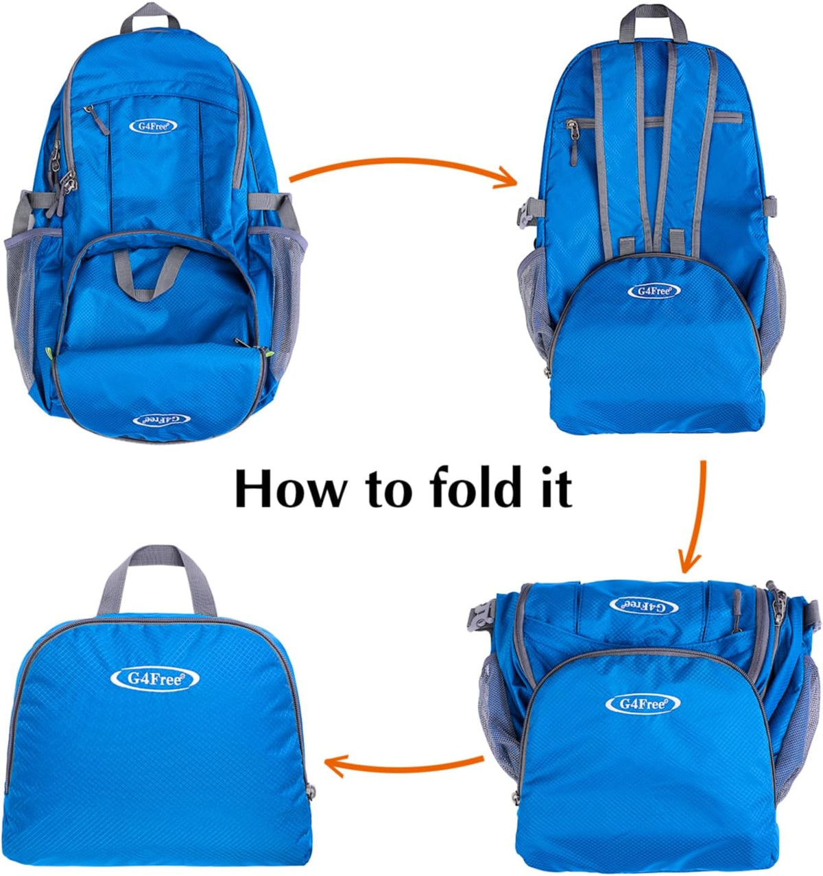 G4Free 40L Lightweight Packable Hiking Backpack, Waterproof Travel Daypack