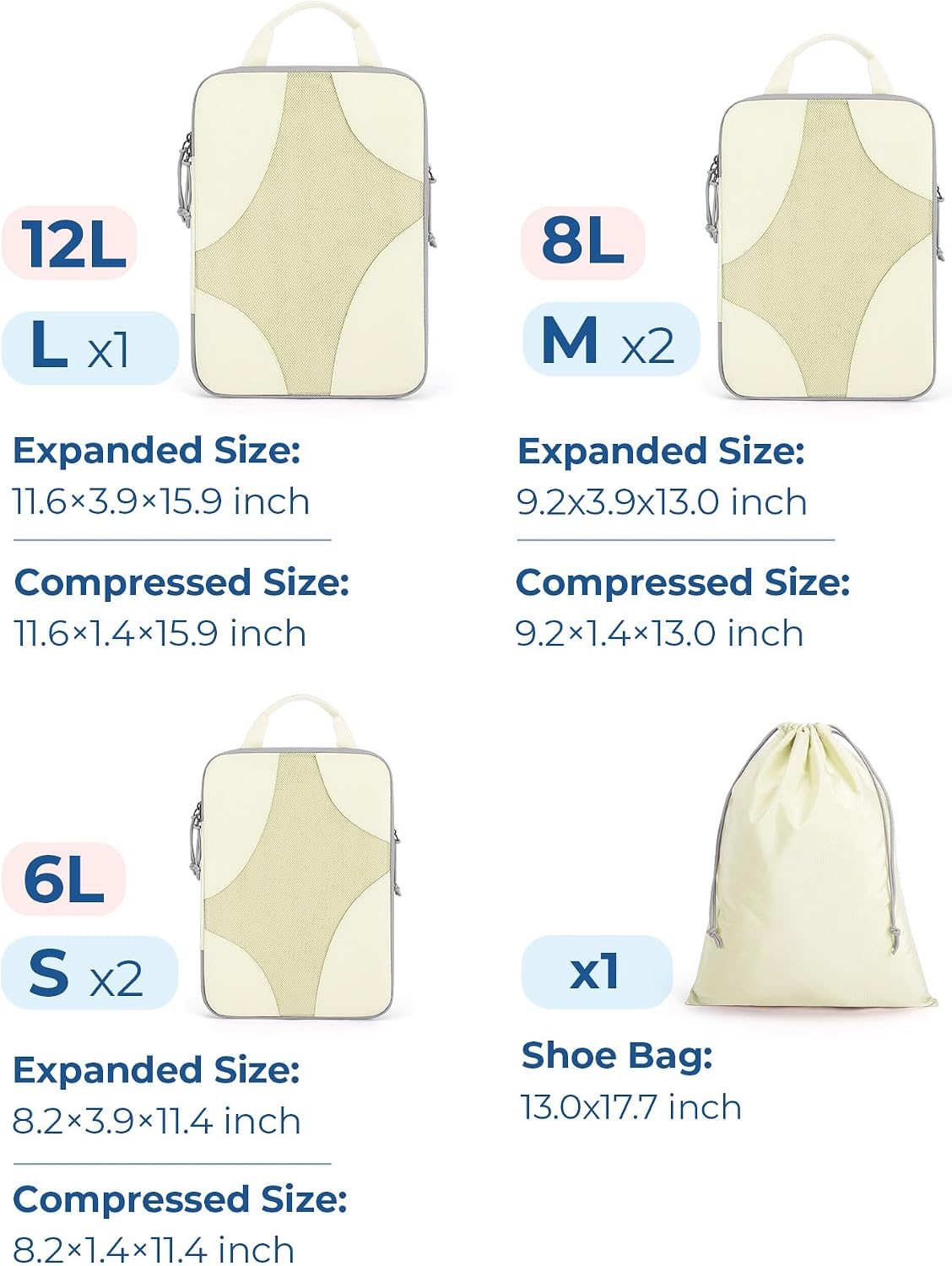 Bagsmart Compression Packing Cubes, Travel Bag Cruise Ship Essentials
