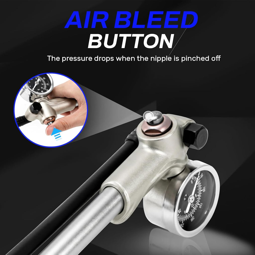 High Pressure Shock Pump, Bike Shock Air Pump with Gauge 400 PSI