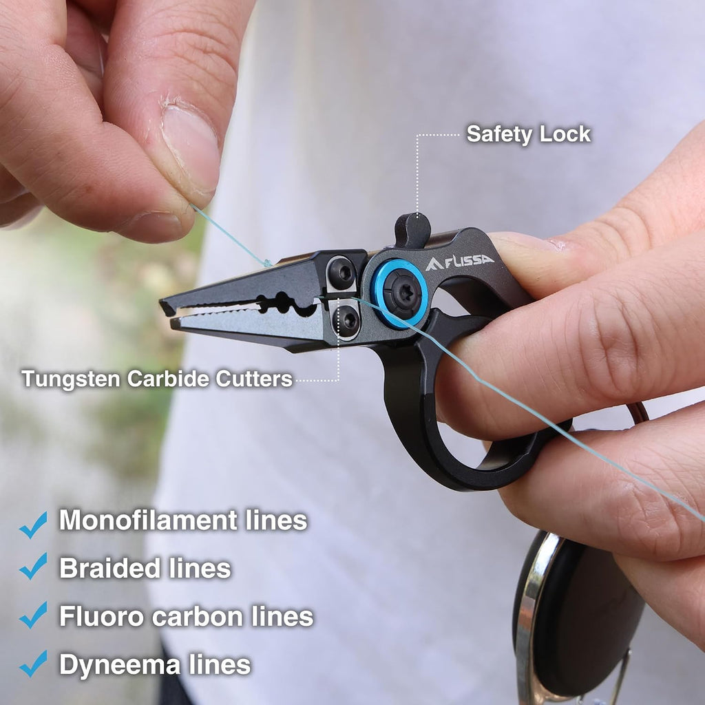 FLISSA Mini Fishing Pliers with Fly Fishing Zinger Retractor