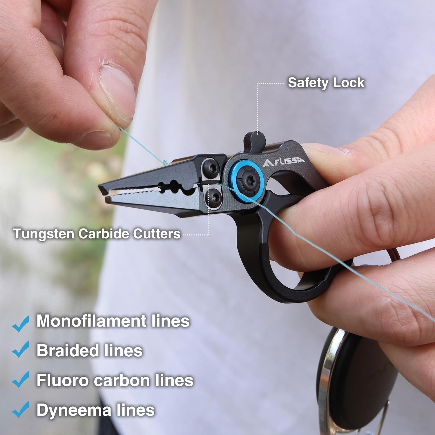 FLISSA Mini Fishing Pliers with Fly Fishing Zinger Retractor