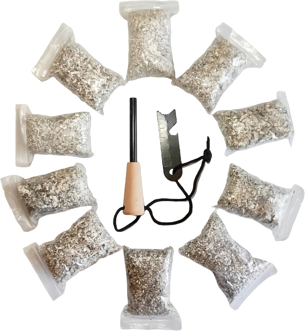 eGreen Magnesium Fire Starter Kit: 4" Ferro Rod & Wax Rope Options