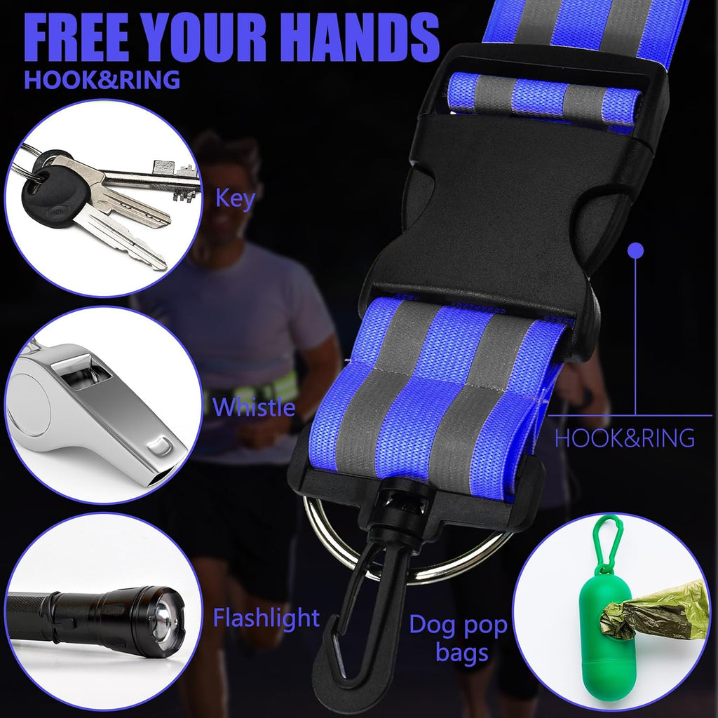 Saintrygo 6 Pcs Reflective Sash for Walking at Night Reflective Strap Arm Band High Visibility Belt Safety Ankle Strap for Visibility Vest Clothing Running Gear
