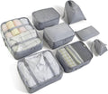 LANSKLBD 6/8 Set Packing Cubes for Suitcases Travel Luggage Packing Organizers,Travel Accessories Essentials Luggage Organizer with Shoe/Tioletry/Laundry Bag (Grey, 8 set)
